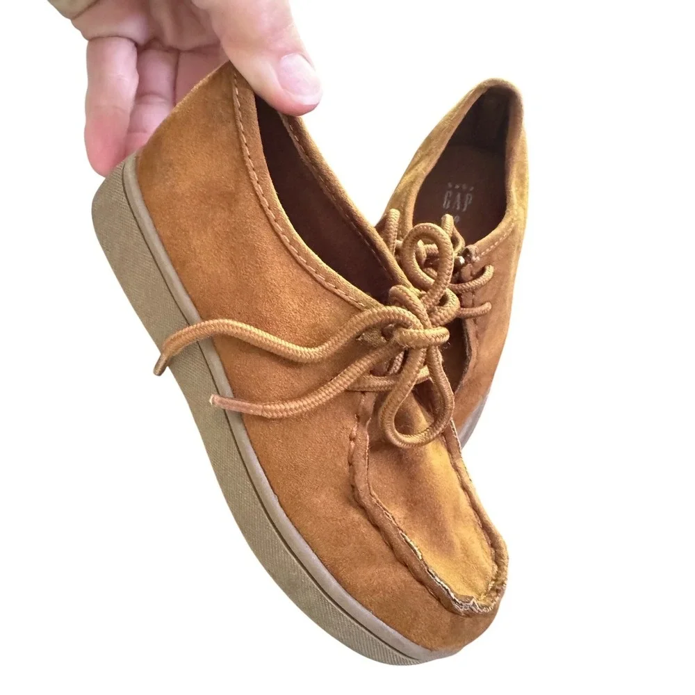 Baby Gap Toddler Boys Tan Brown Faux Suede Moc Boots Size 10